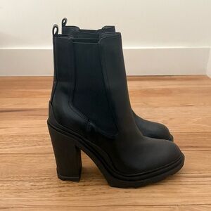 Marc Fisher LTD Ramino High Heel Block Heel Platform Booties in Black sz 8.5